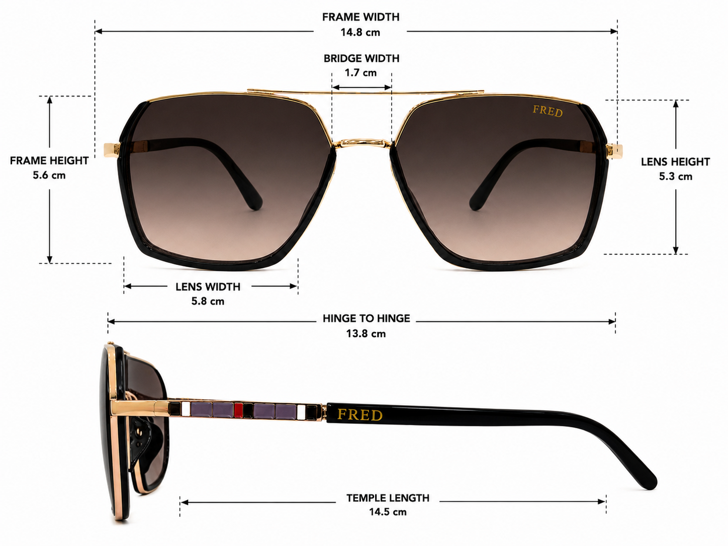 Luxury Square Gradient Sunglasses - Unisex
