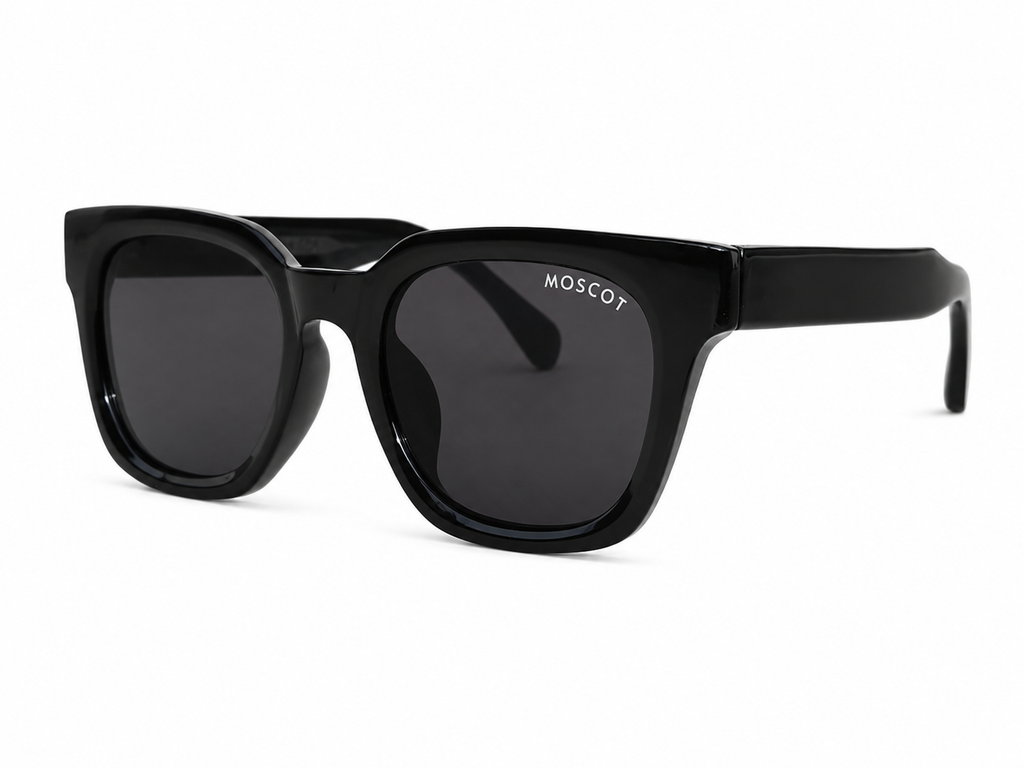 Moscot Style Square Sunglasses – Crystal Grey & Black