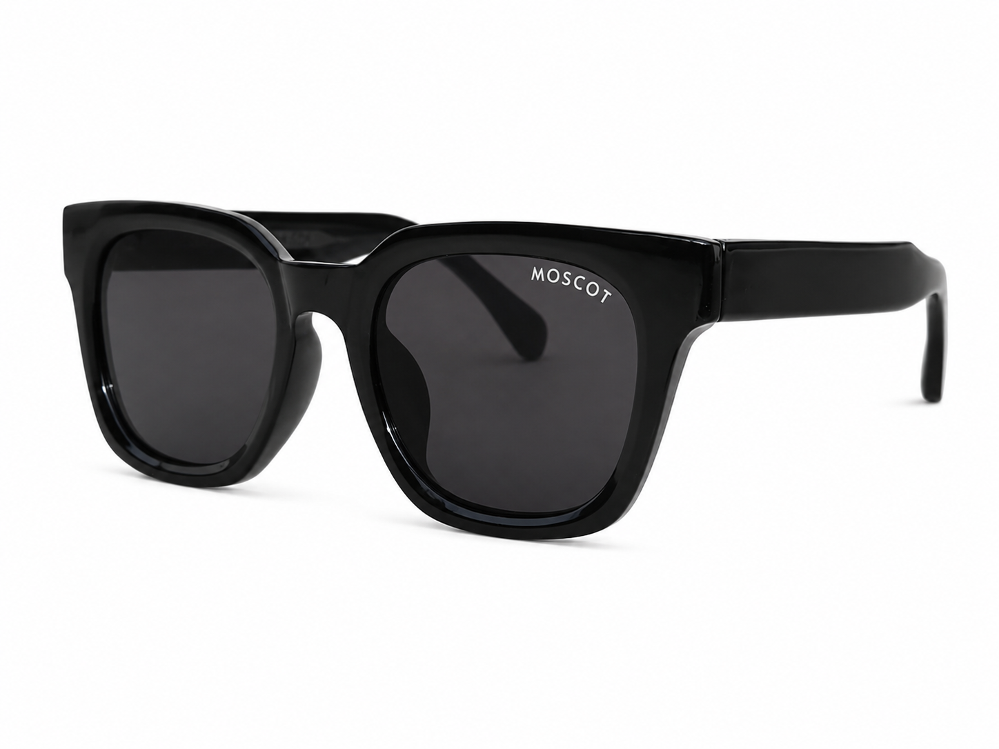 Moscot Style Square Sunglasses – Crystal Grey & Black