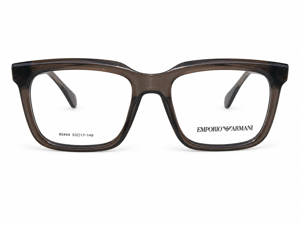 Premium Square Eyeglasses – Transparent Smoke Grey Frame | 53-17-149