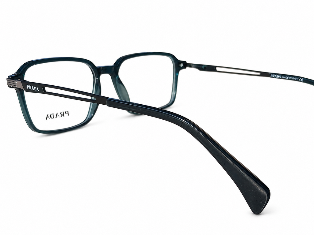 Modern Square Optical Frame – Dark Emerald Green
