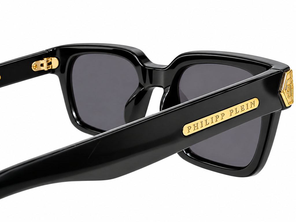 Philipp Plein Style Premium Black Sunglasses – Gold Detail