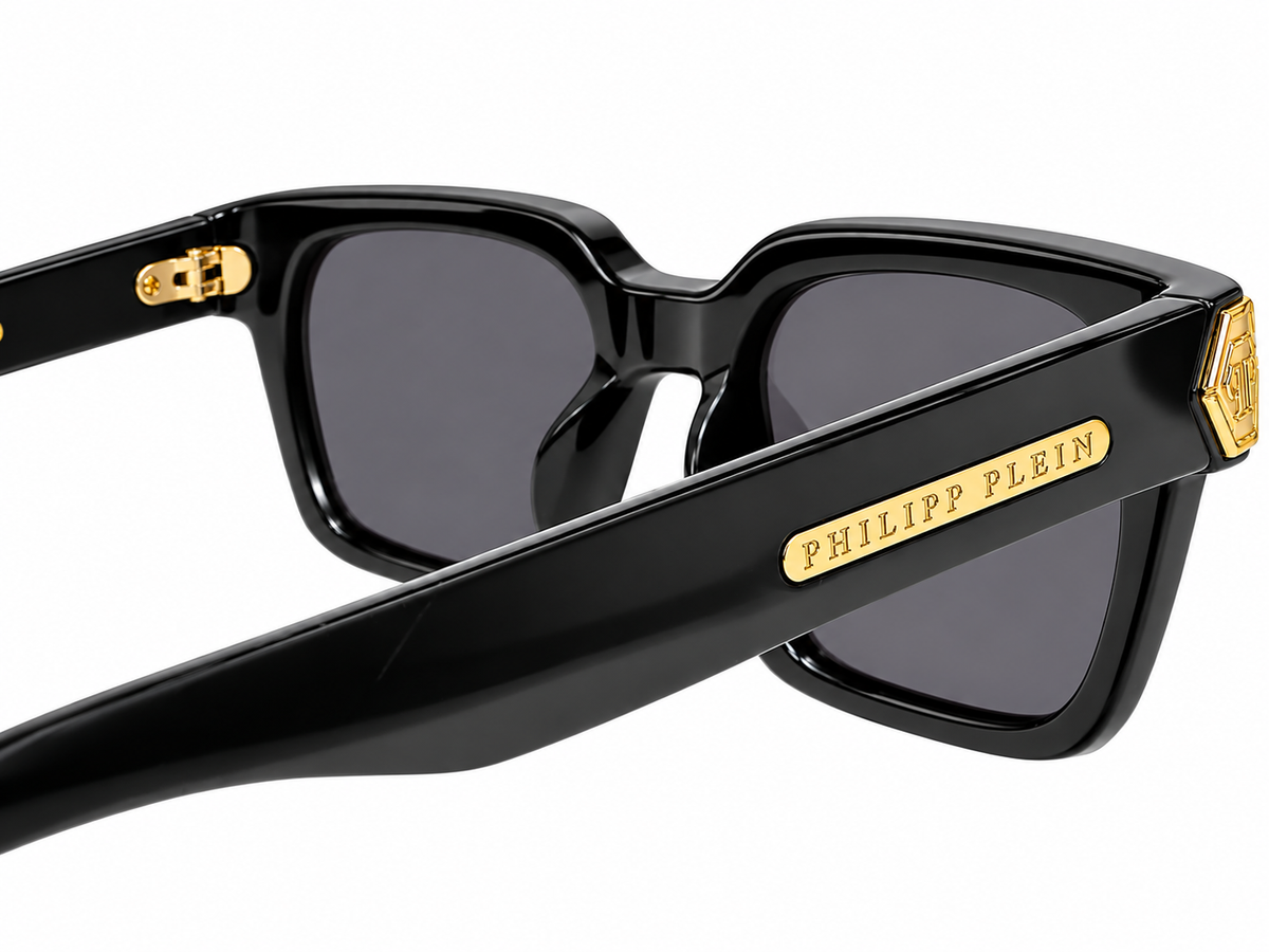 Philipp Plein Style Premium Black Sunglasses – Gold Detail