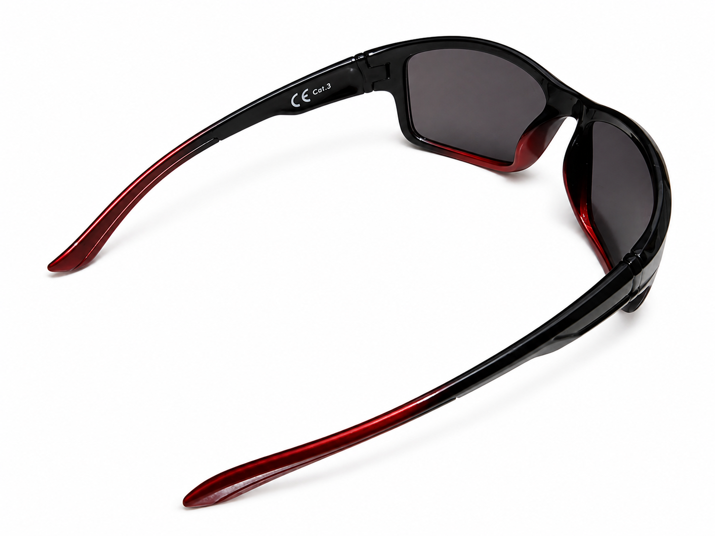 Sports Wraparound Sunglasses – Unisex | Black & Red Frame
