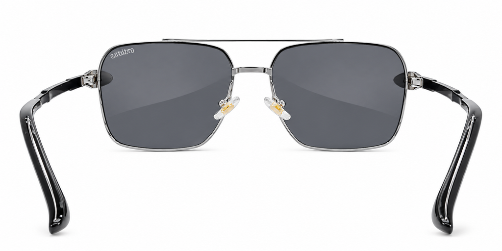 Luxury Square Double Bridge Sunglasses – Designer Temples