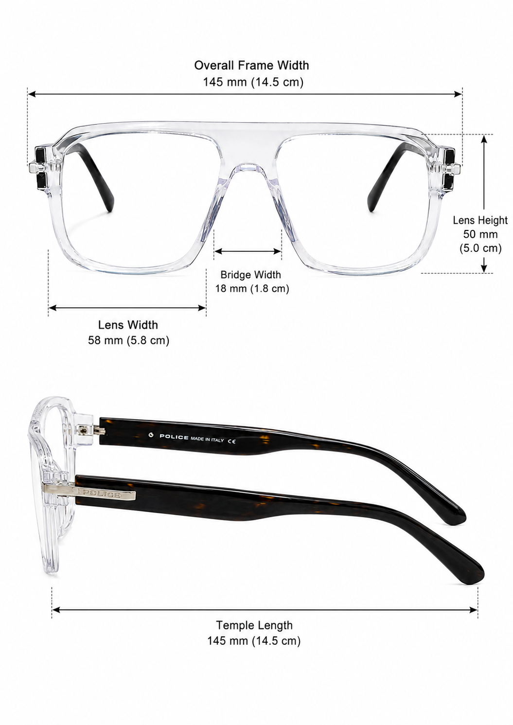 Oversized Rectangular Optical Eyeglasses Frame