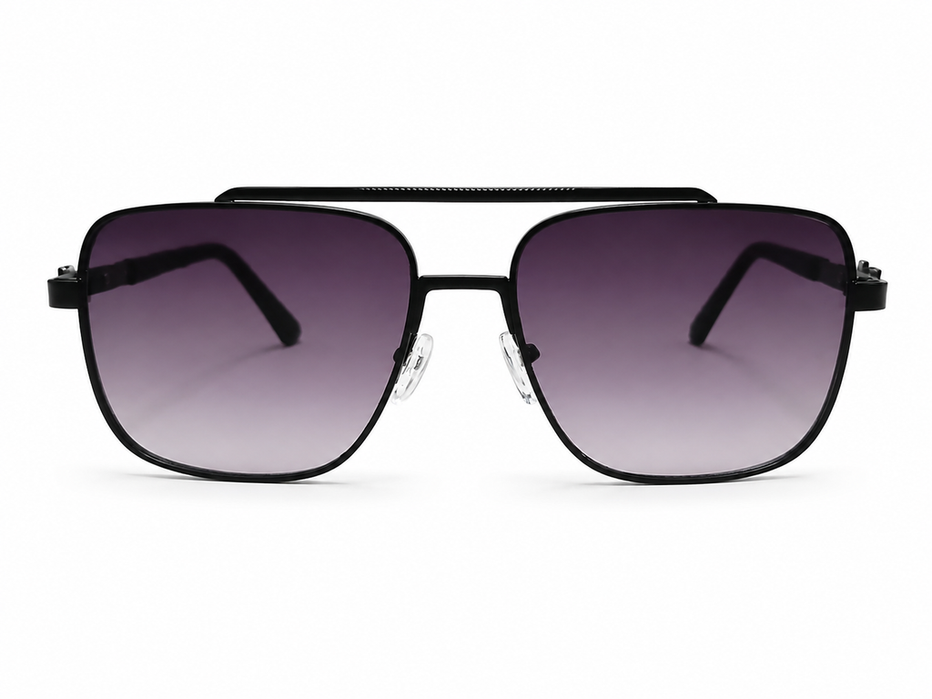 Double-Bridge Square Aviator Sunglasses For Men & Women