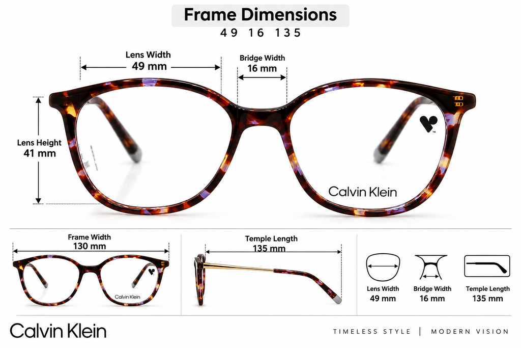 Calvin Klein CK5462G Eyeglasses – Tortoise Purple | 49-16-135