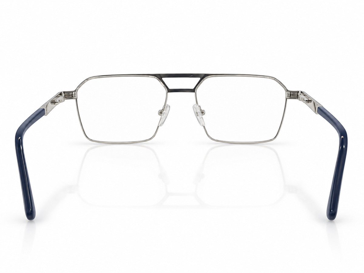 Luxe Double Bridge Rectangular Eyeglasses with Detachable Sunglass Attachment