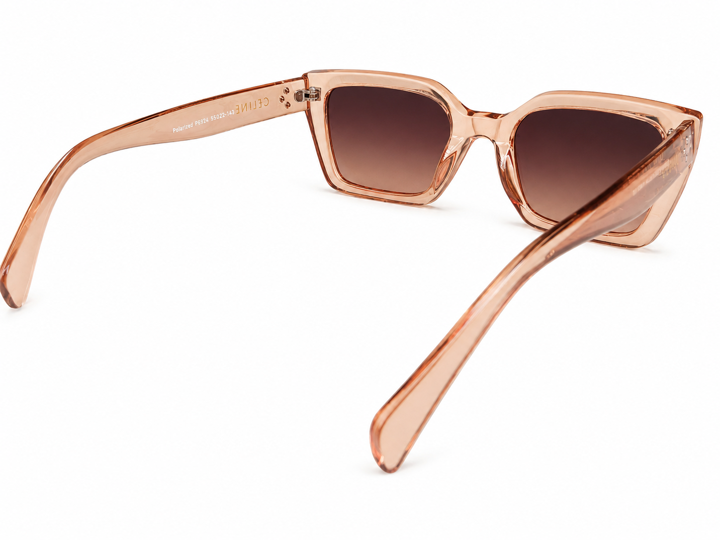 Oversized Square Gradient Sunglasses – Transparent Peach Frame | Unisex