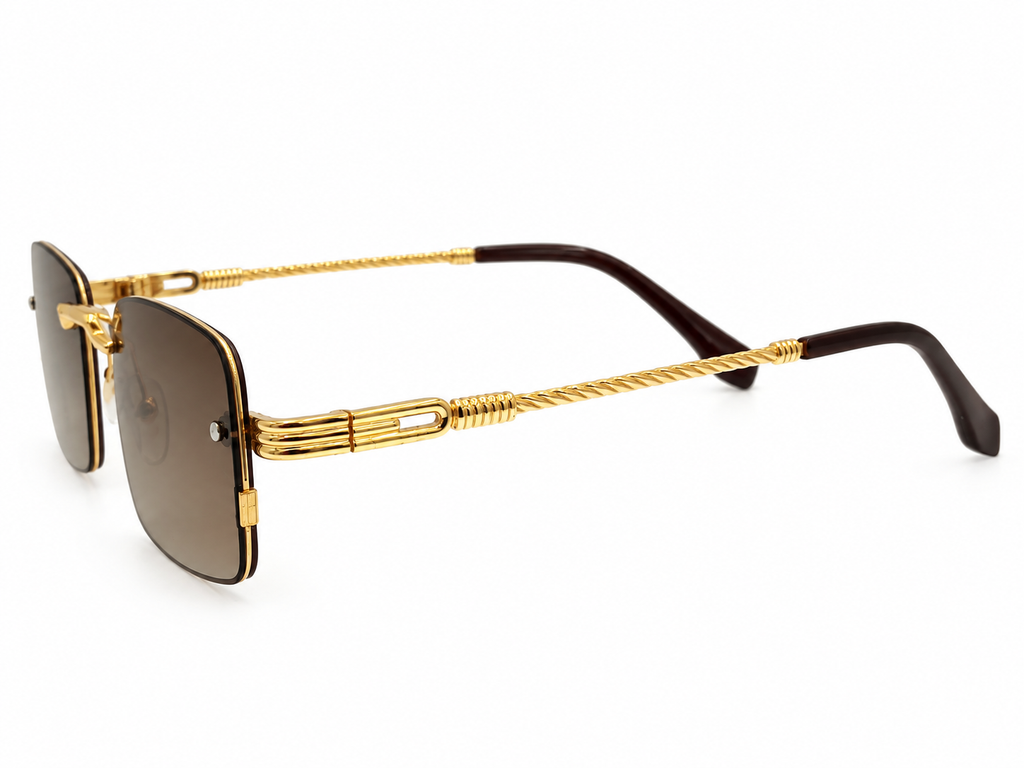 Luxury Rimless Brown Gradient Sunglasses – Gold Rope Temple Square