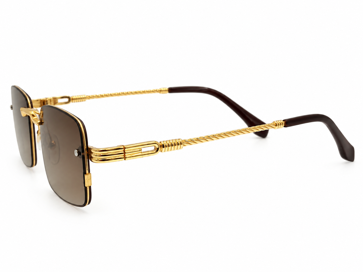 Luxury Rimless Brown Gradient Sunglasses – Gold Rope Temple Square