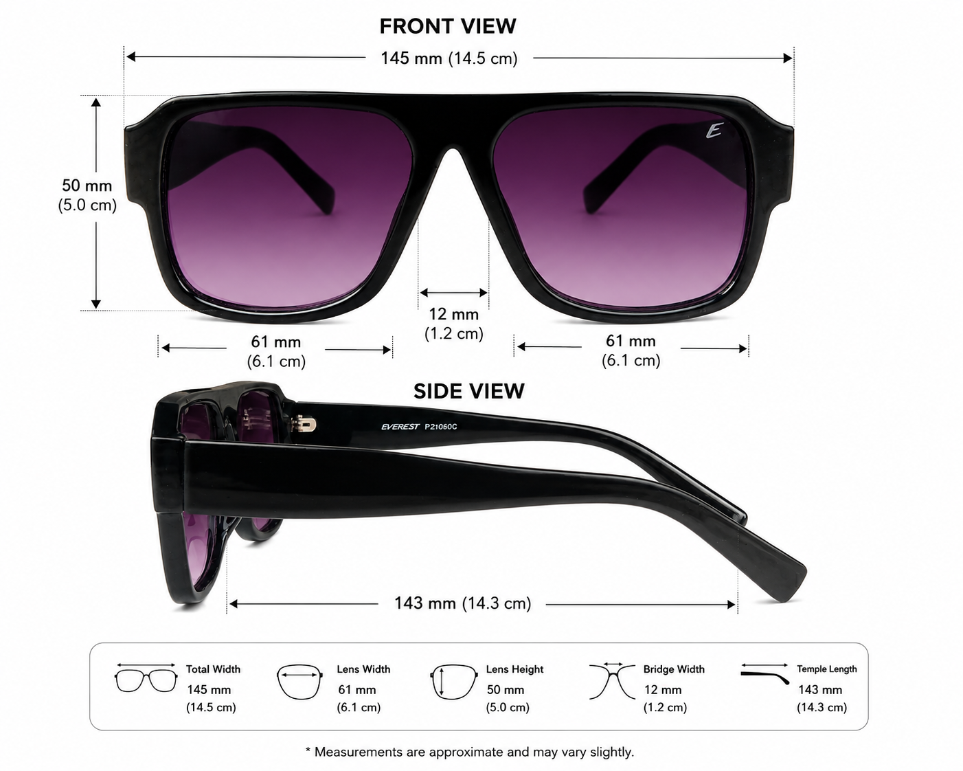 Oversized Square Sunglasses For Men