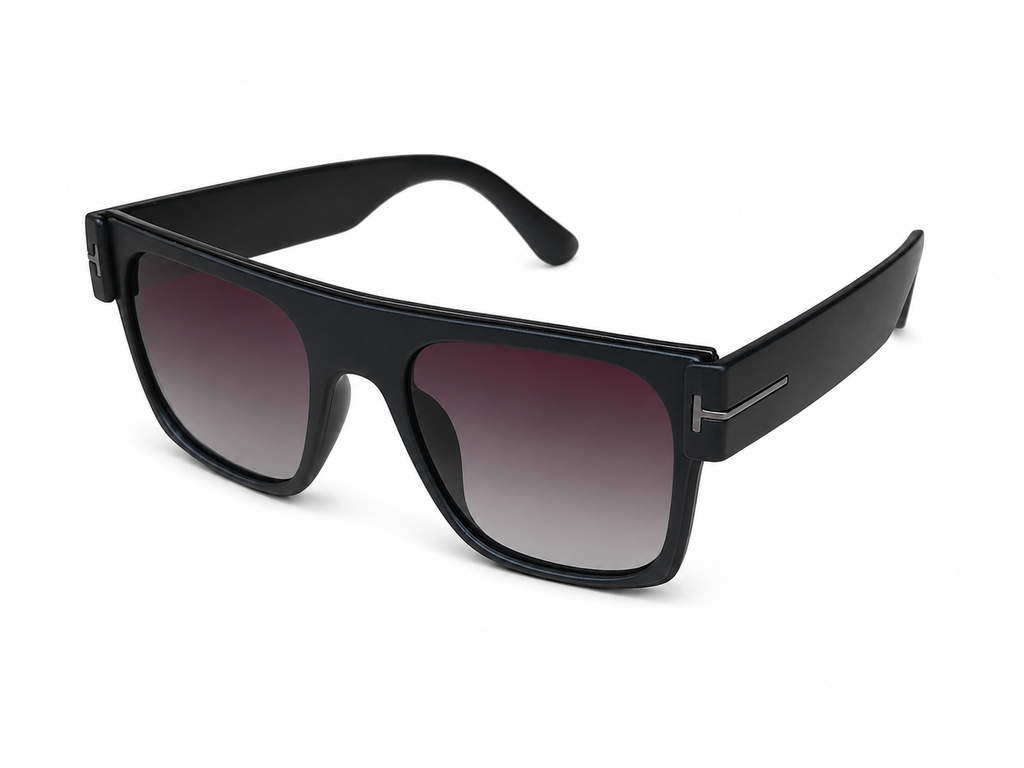 Black Oversized Shield Sunglasses For Men