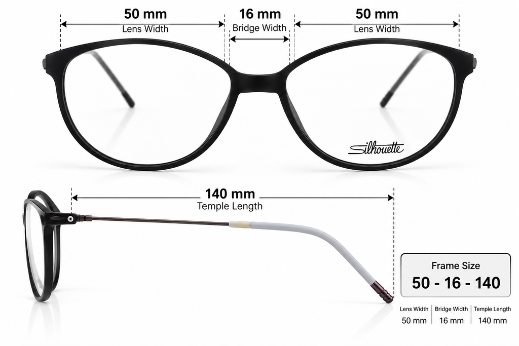 Matte Finish Cat-Eye Eyeglasses Frame