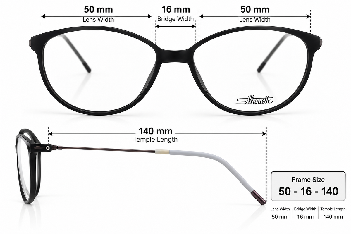 Matte Finish Cat-Eye Eyeglasses Frame