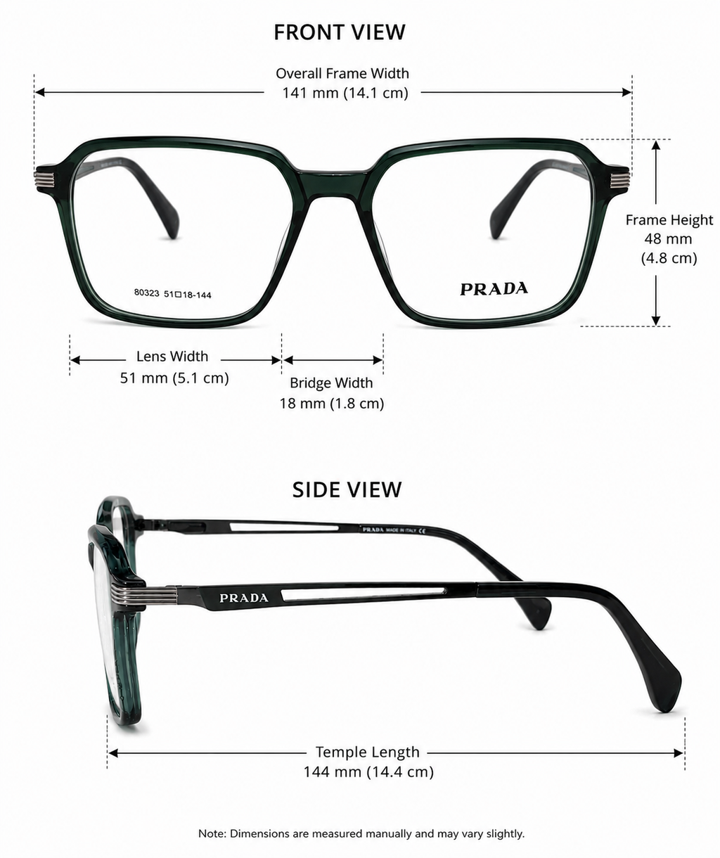 Modern Square Optical Frame – Dark Emerald Green