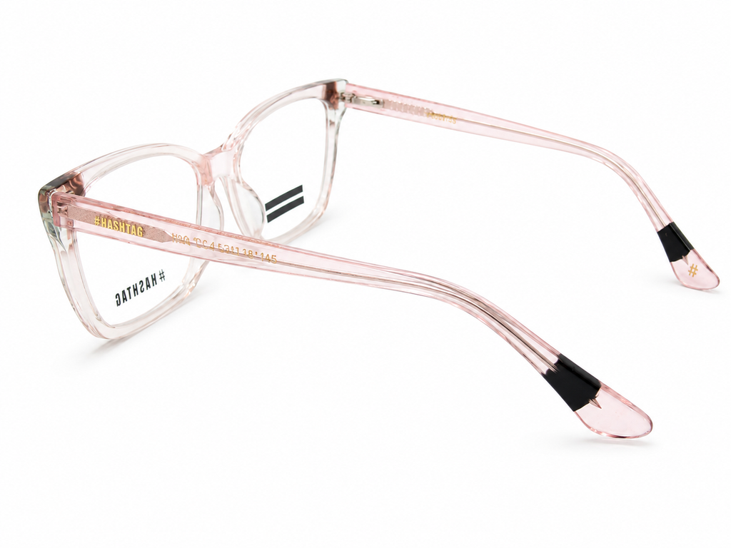 Hashtag Cat-Eye Eyeglasses – Crystal Coffee & Pink Shades