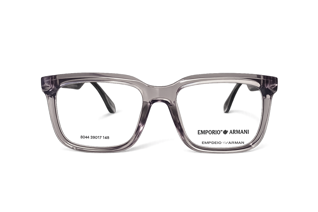 Premium Square Eyeglasses – Transparent Smoke Grey Frame | 53-17-149