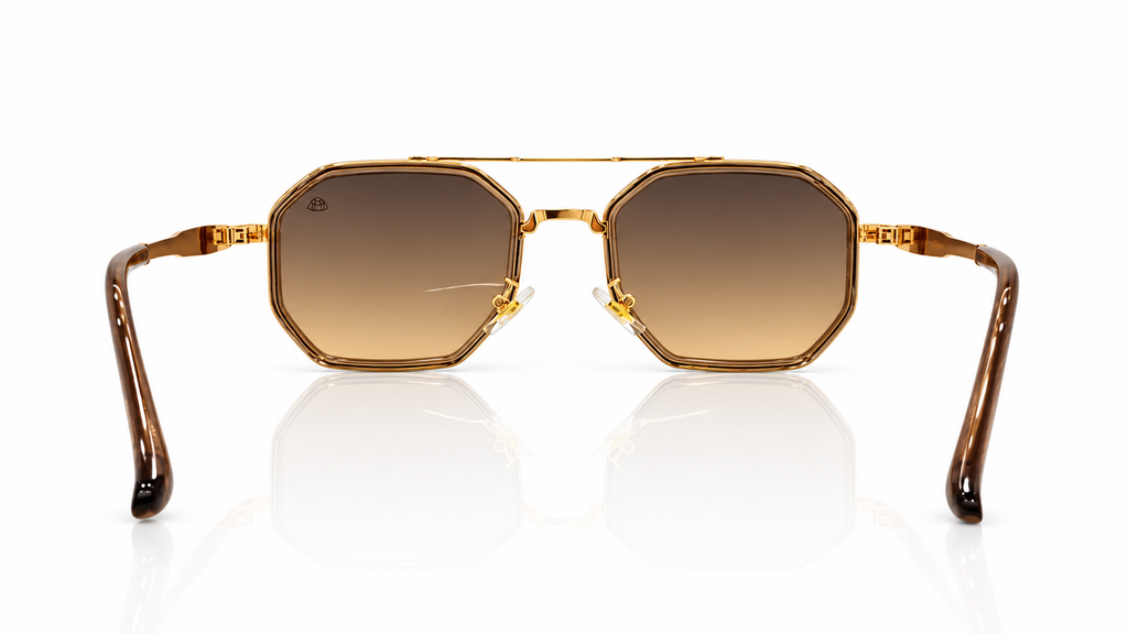 AUREVION GOLD – Luxury Geometric Double Bridge Sunglasses