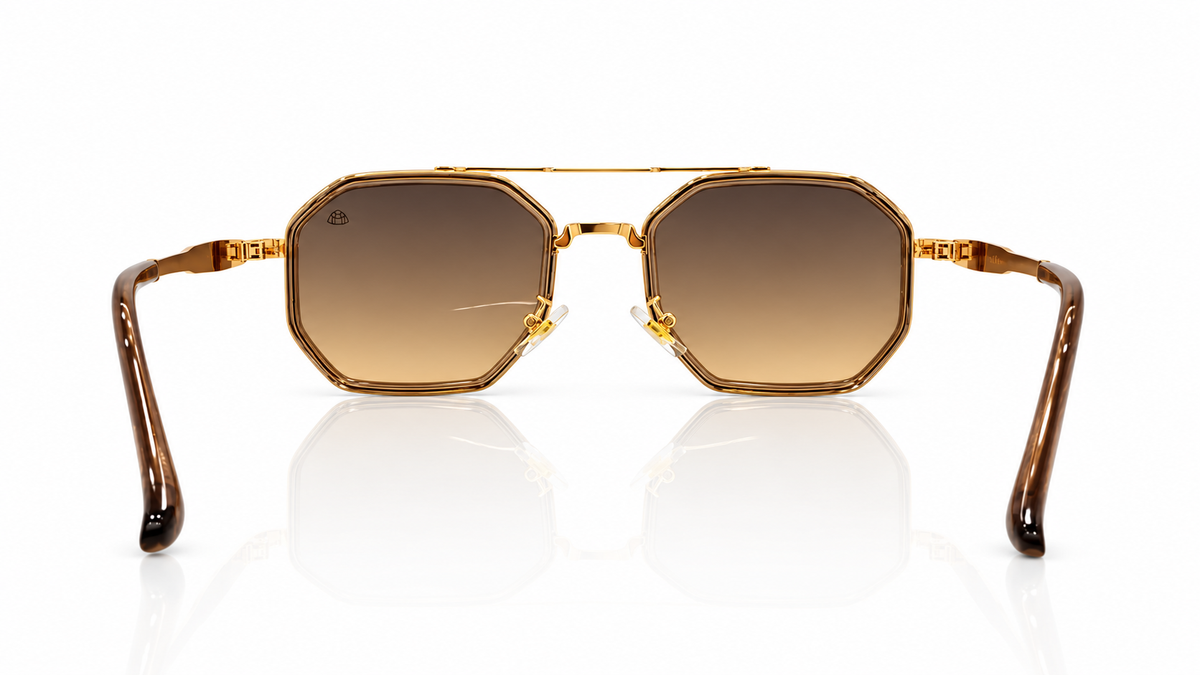 AUREVION GOLD – Luxury Geometric Double Bridge Sunglasses