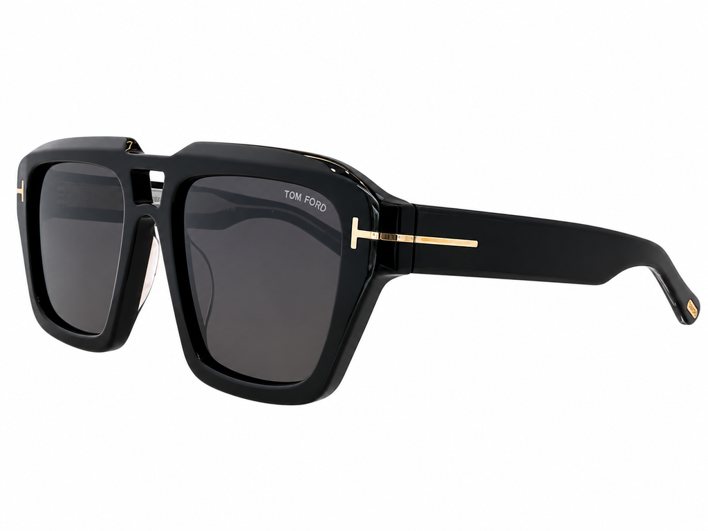 FT1202 01A Redford Oversized Black Square Sunglasses