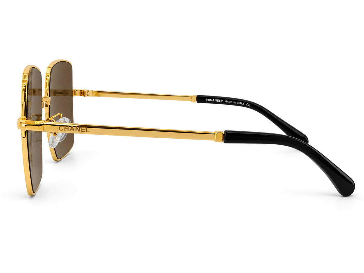 Luxe Oversized Square Sunglasses for Women – Gold & Brown