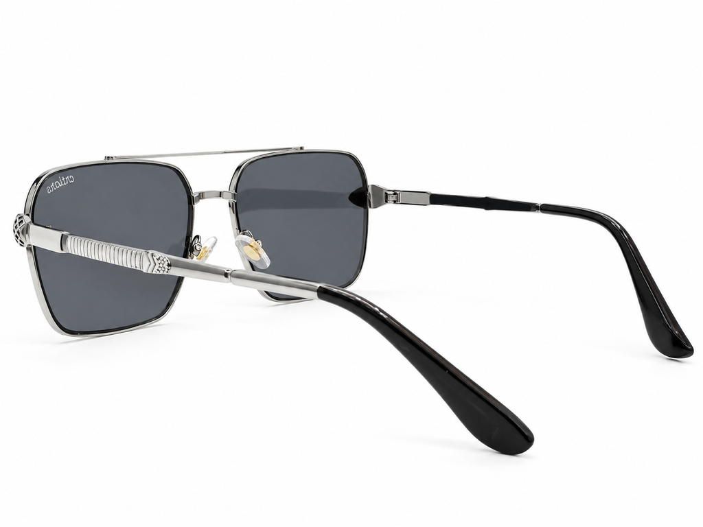 Luxury Square Double Bridge Sunglasses – Designer Temples
