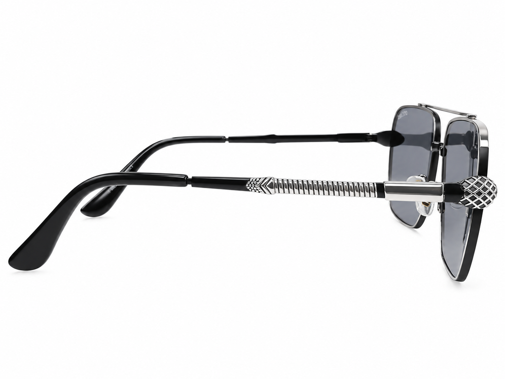 Luxury Square Double Bridge Sunglasses – Designer Temples