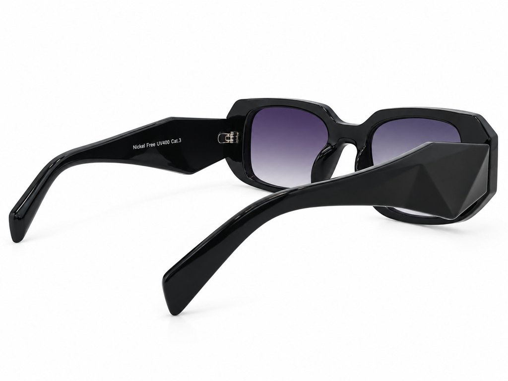 Black Geometric Sunglasses – Gradient Lens