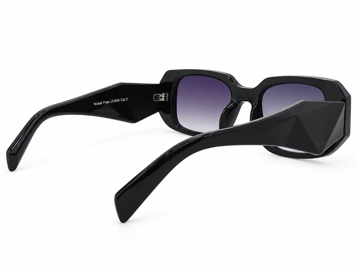 Black Geometric Sunglasses – Gradient Lens