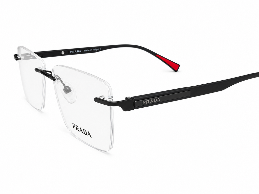 Rimless Square Eyeglasses Frame for Unisex