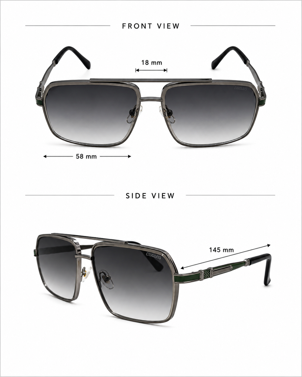 Square Double Bridge Gradient Sunglasse
