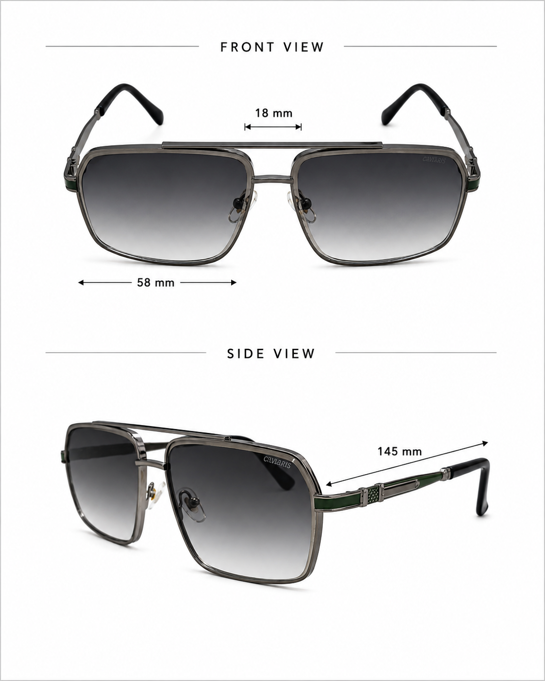 Square Double Bridge Gradient Sunglasse