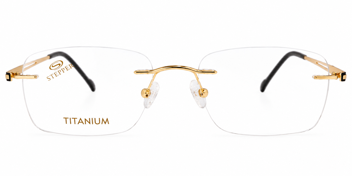 Golden Titanium Rimless Eyeglasses