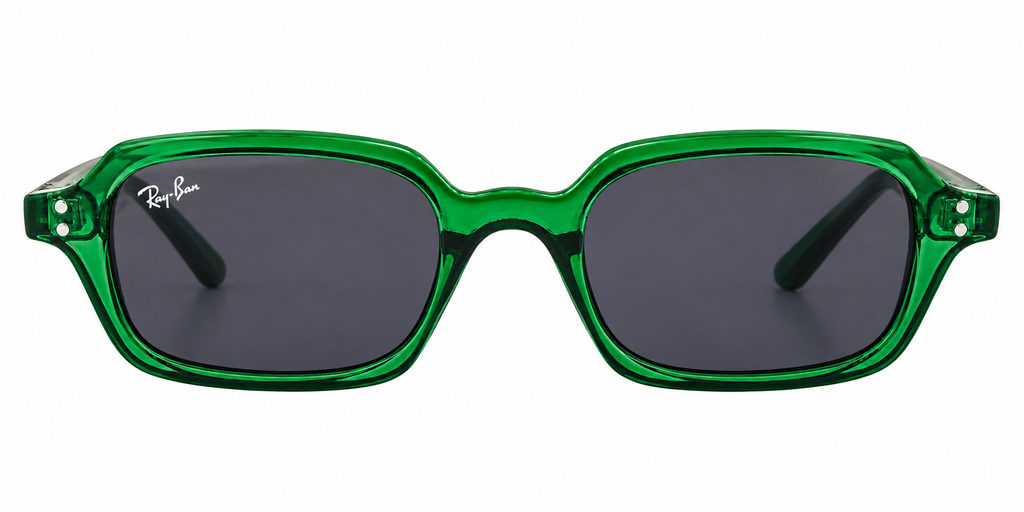 Crystal Emerald Green Unisex Rectangular Sunglasses – Premium Trendy Eyewear