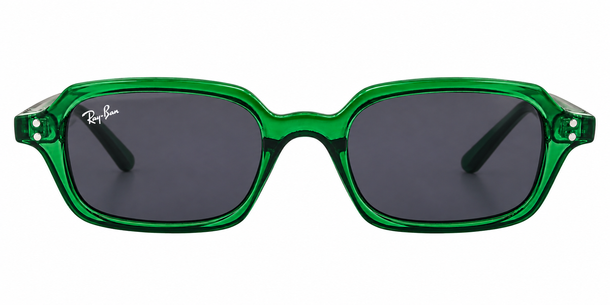 Crystal Emerald Green Unisex Rectangular Sunglasses – Premium Trendy Eyewear