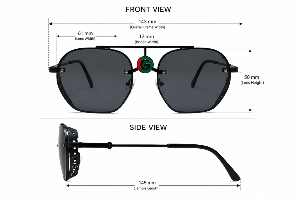 Modern Double-Bridge Geometric Sunglasses – Unisex