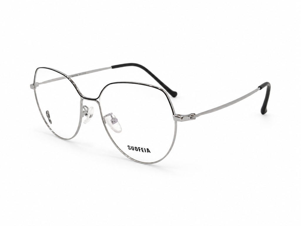 Elegant Geometric Butterfly Metal Eyeglasses for Women