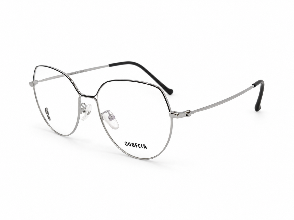 Elegant Geometric Butterfly Metal Eyeglasses for Women