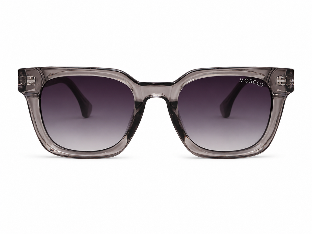 Moscot Style Square Sunglasses – Crystal Grey & Black