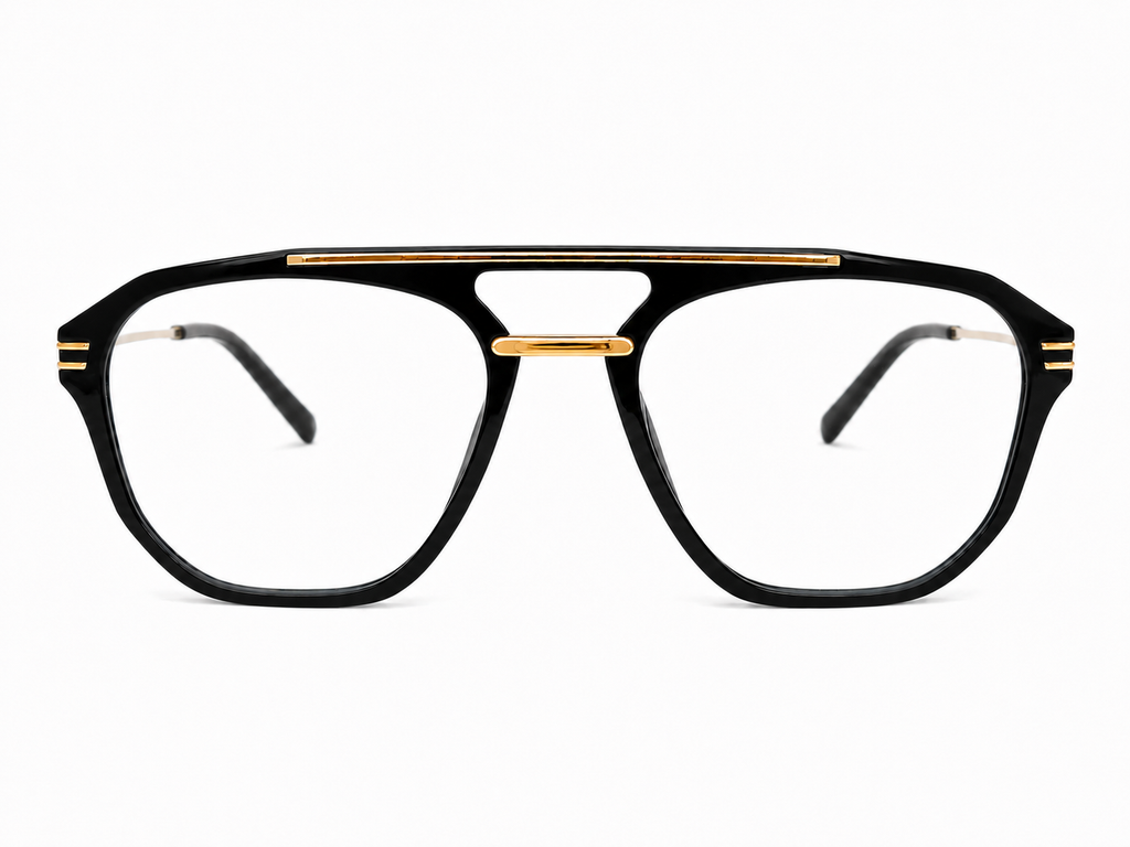 Valiant Double-Bridge Geometric Square Optical Frame