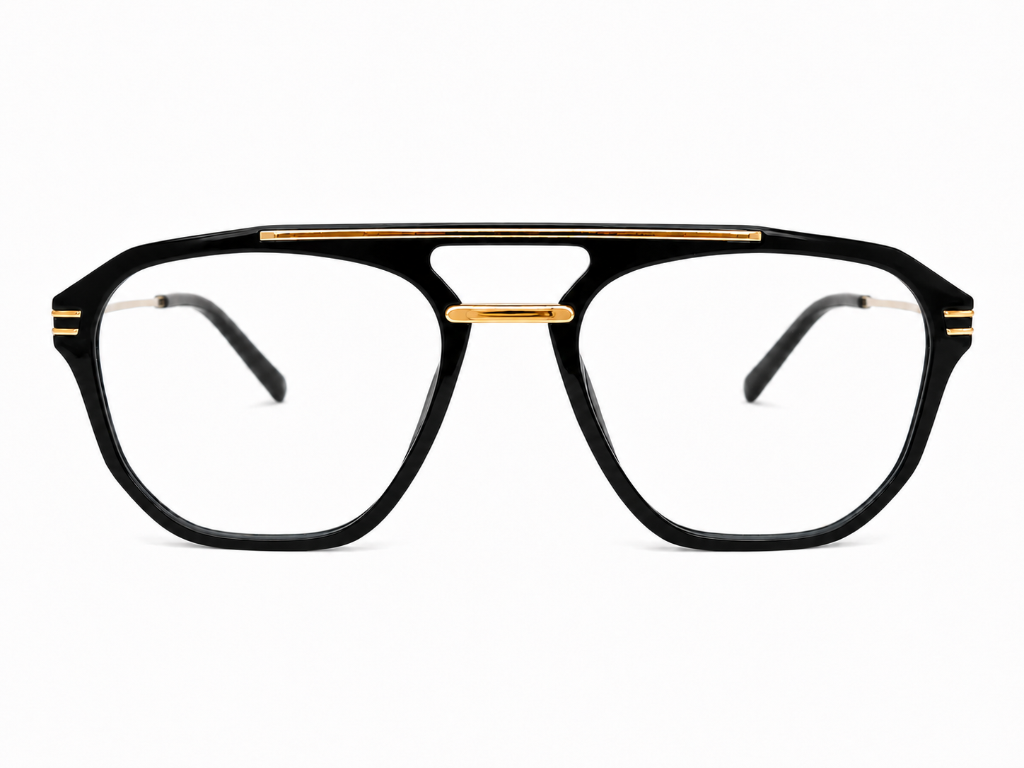 Valiant Double-Bridge Geometric Square Optical Frame