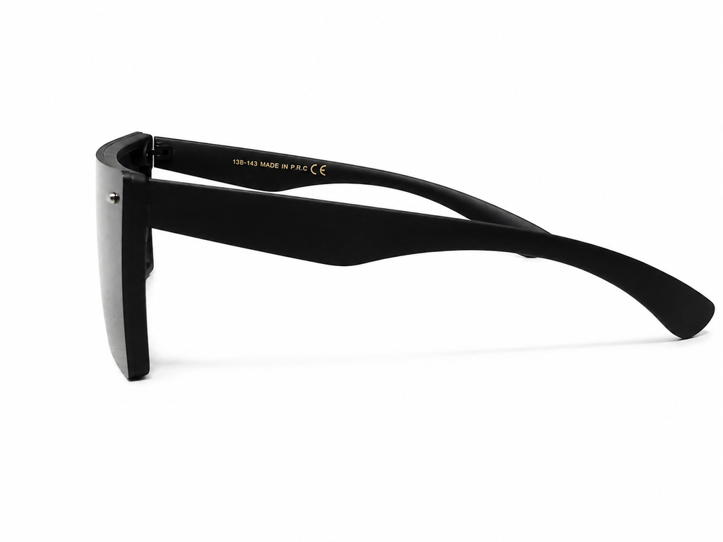 Shield Square Sunglasses – Unisex | Matte Black Frame