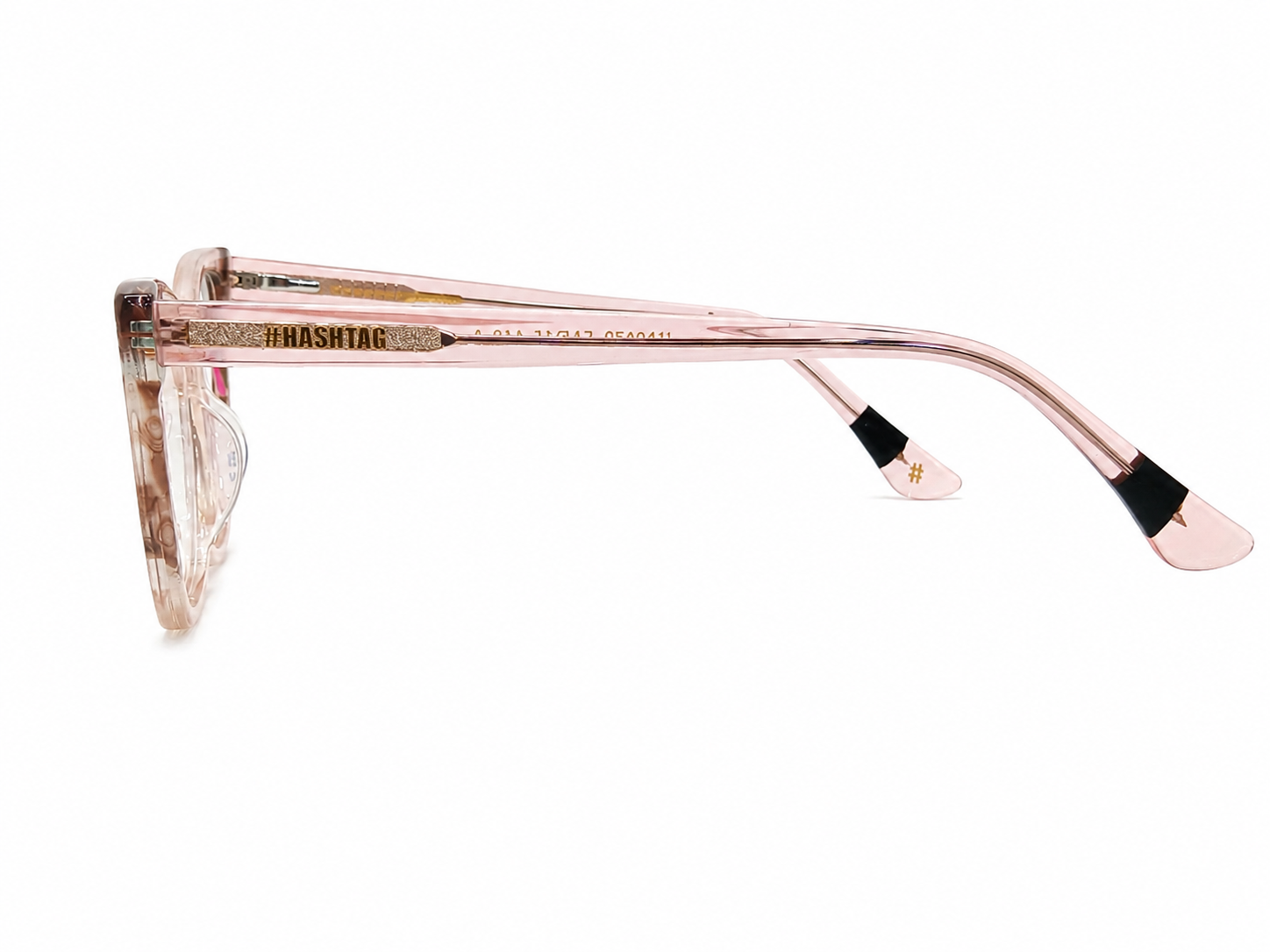 Hashtag Cat-Eye Eyeglasses – Crystal Coffee & Pink Shades