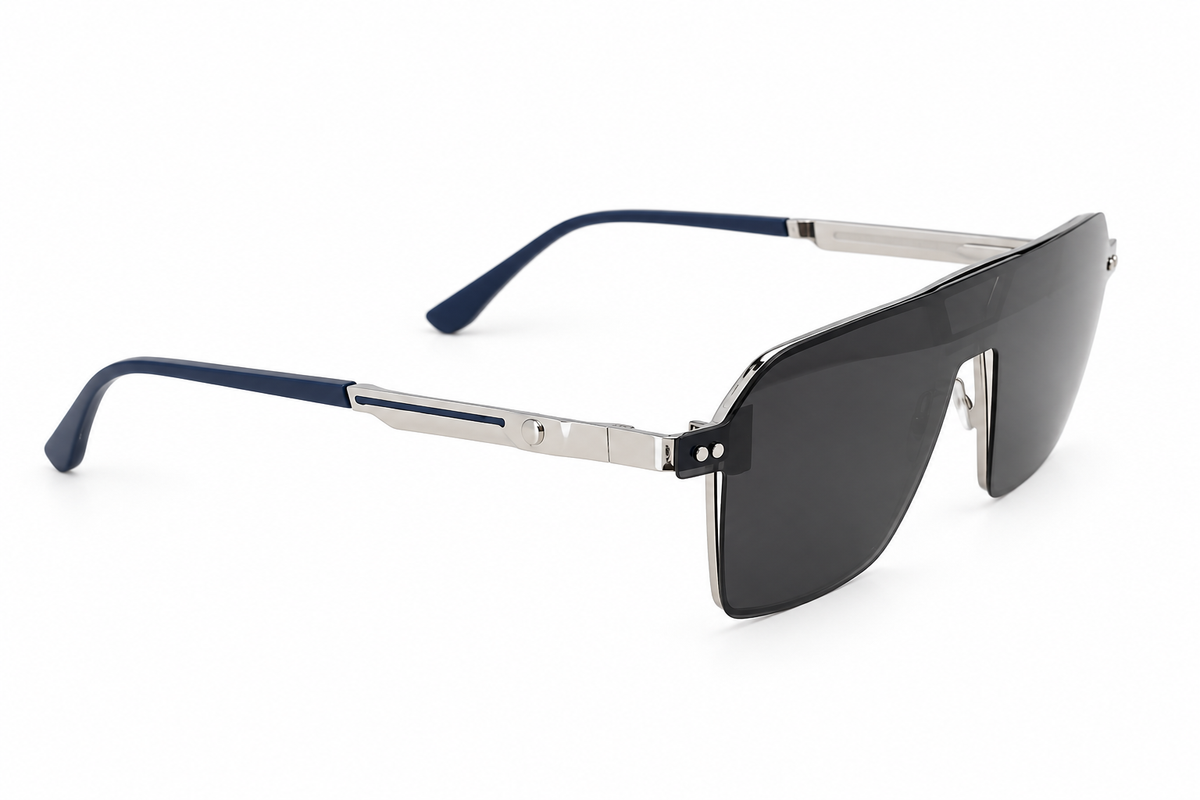 Luxe Double Bridge Rectangular Eyeglasses with Detachable Sunglass Attachment