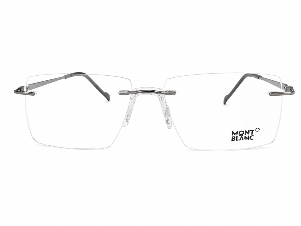 Modern Rimless Rectangular Eyeglasses – Lightweight Unisex Frame