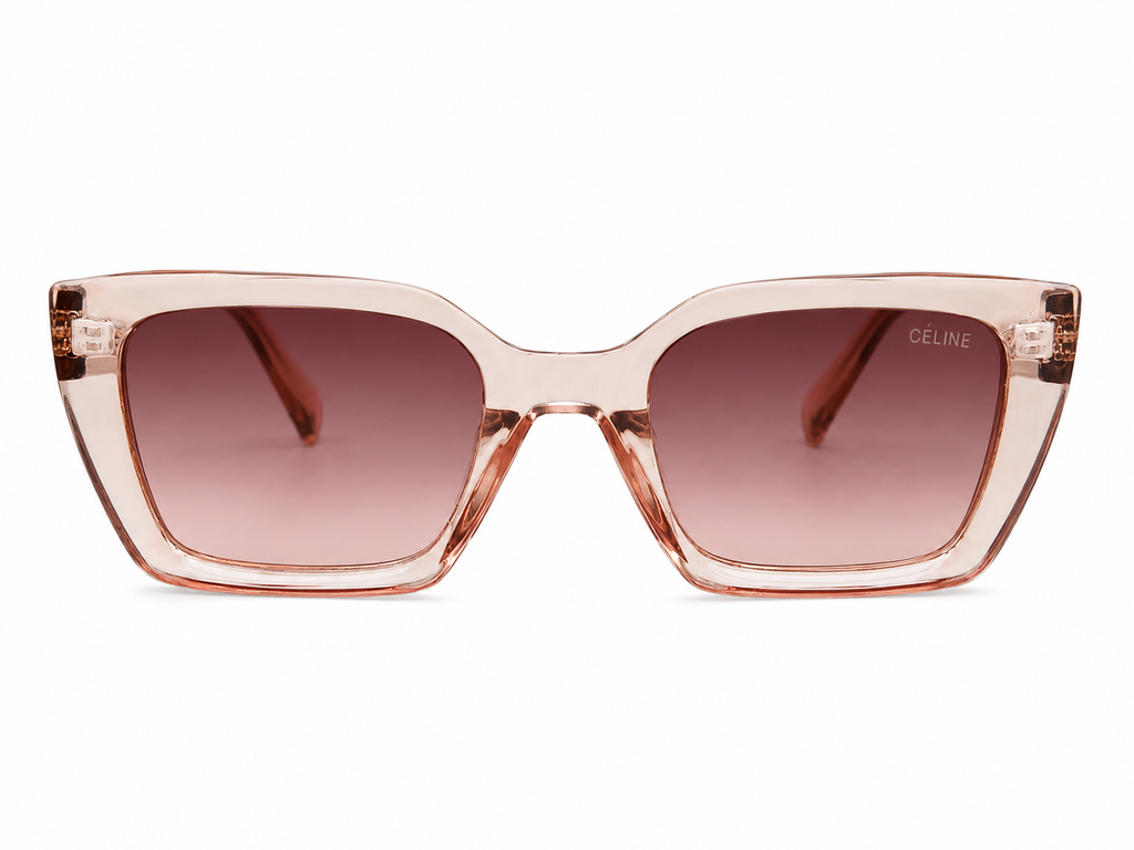 Oversized Square Gradient Sunglasses – Transparent Peach Frame | Unisex