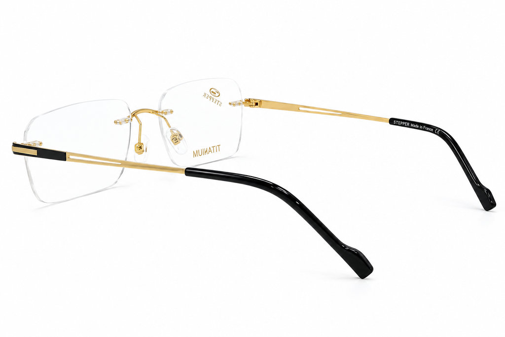Golden Titanium Rimless Eyeglasses