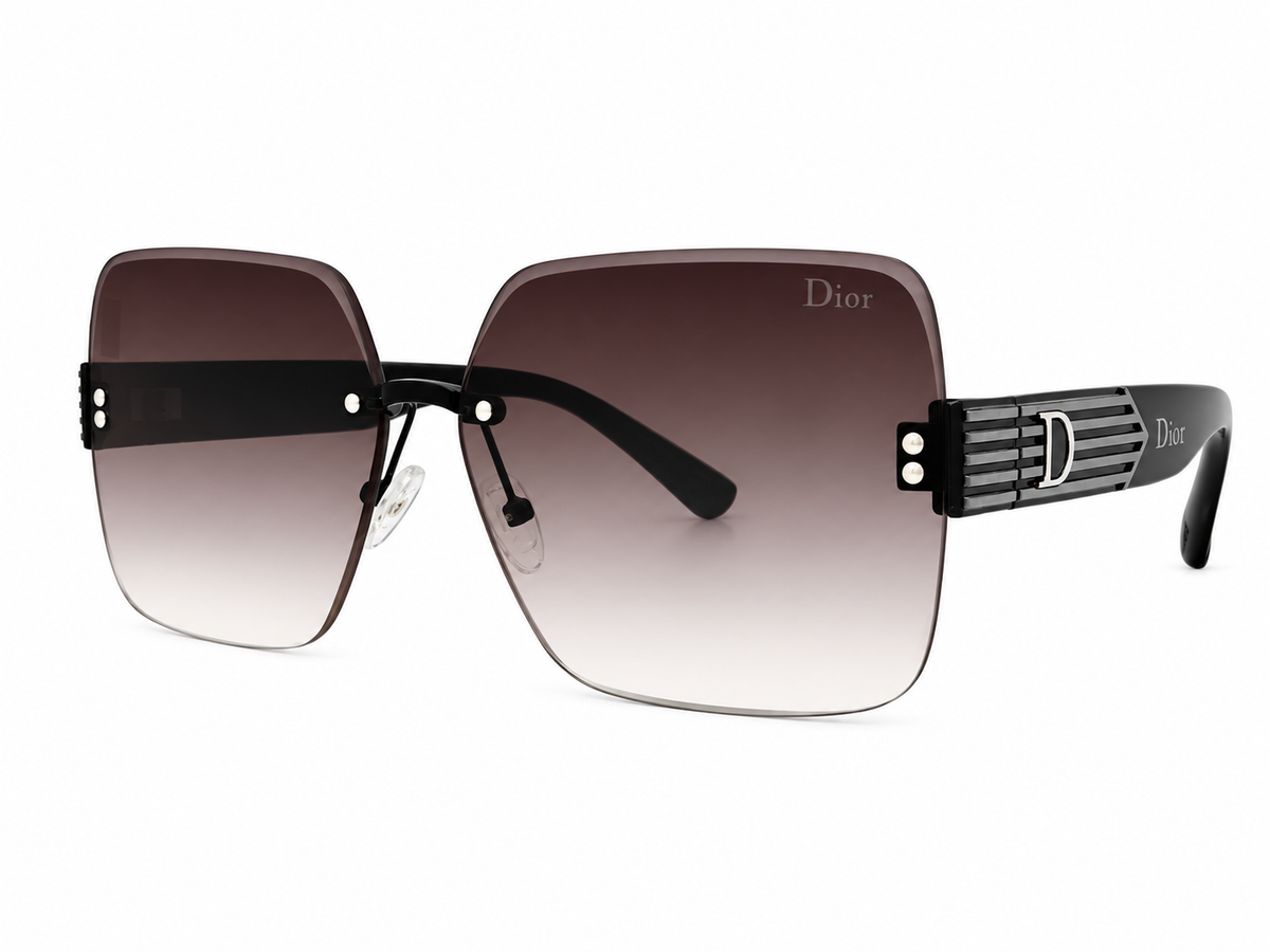 Luxury Oversized Square Rimless Sunglasses – Gradient Lens